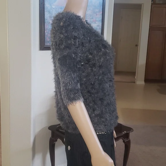 Guess s fuzzy webbed mesh unique top very soft stretchy - Picture 10 of 11